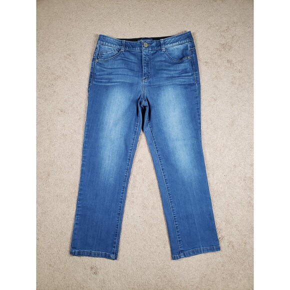 Democracy Ab Solution Women's Jeans Stretch Ankle Elastic Waist Blue Size 8 - Picture 1 of 11